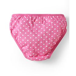 Babyhug 100% Cotton Knit Panties with Floral & Polka Dots Print Pack of 3 - Yellow Pink & White