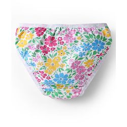 Babyhug 100% Cotton Knit Panties with Floral & Polka Dots Print Pack of 3 - Yellow Pink & White