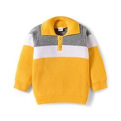 Babyhug Knit Full Sleeves Sweater Set - Mustard