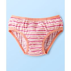 Babyhug 100% Cotton Stripes Floral & Tropical Theme Printed Panties Pack Of 3 - Multi Colour