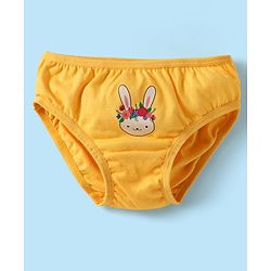 Babyhug 100% Cotton Panties With Floral & Animal Print Pack Of 3 - Dark Pink Yellow & White