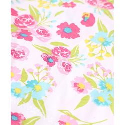 Babyhug Single Jersey Knit Half Sleeves Co-ords Top & Bottom Set With Floral Print - White