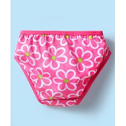Babyhug 100% Cotton Single Jersey Knit Panties With Stripes & Floral Print Pack Of 3 - Lime & Pink