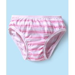Babyhug 100% Cotton Single Jersey Knit Panties With Stripes & Floral Print Pack Of 3 - Lime & Pink