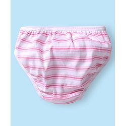 Babyhug 100% Cotton Single Jersey Knit Panties With Stripes & Floral Print Pack Of 3 - Lime & Pink