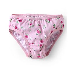 Babyhug 100% Cotton Knit Striped Panties with Floral &  Duck Print Pack of 3 - Pink & White