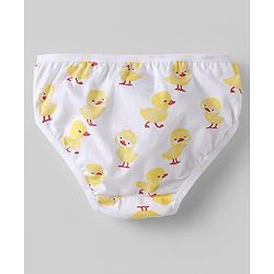 Babyhug 100% Cotton Knit Striped Panties with Floral &  Duck Print Pack of 3 - Pink & White