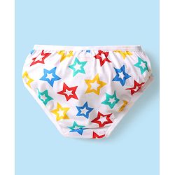 Babyhug 100% Cotton Single Jersey Knit Panties With Polka Dots & Star Print Pack Of 3 - Navy Blue Yellow & White