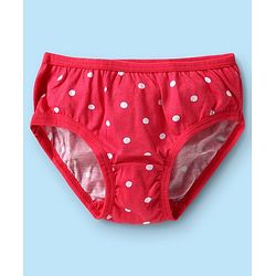 Babyhug 100% Cotton Single Jersey Knit Panties With Polka Dots & Tropical Theme Print Pack Of 3 - White Yellow & Red