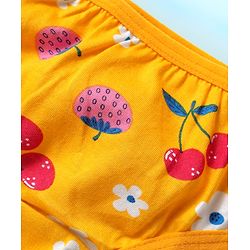 Babyhug 100% Cotton Single Jersey Knit Panties With Polka Dots & Tropical Theme Print Pack Of 3 - White Yellow & Red