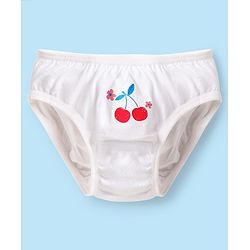Babyhug 100% Cotton Single Jersey Knit Panties With Polka Dots & Tropical Theme Print Pack Of 3 - White Yellow & Red