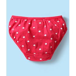 Babyhug 100% Cotton Single Jersey Knit Panties With Polka Dots & Tropical Theme Print Pack Of 3 - White Yellow & Red