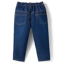 Babyhug Full Length Denim Jeans With Stretch & Tape Detailing - Blue