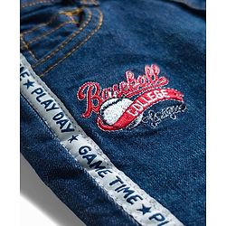 Babyhug Full Length Denim Jeans With Stretch & Tape Detailing - Blue