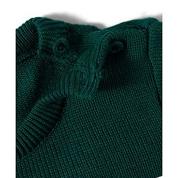 Babyhug Knitted Full Sleeves Sweater Set With Number Design - Dark Green