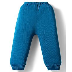 Babyhug Knit Full Sleeves Sweater Set with Christmas Fair Isle Design - Teal Blue