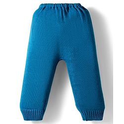 Babyhug Knit Full Sleeves Sweater Set with Christmas Fair Isle Design - Teal Blue