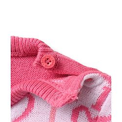 Babyhug Knitted Full Sleeves Sweater Set with Hearts Design - Dark Pink