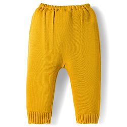 Babyhug Knitted Full Sleeves Striped Sweater Set - Mustard & Rust Orange