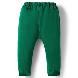 Babyhug Knitted Full Sleeves Sweater Set With Floral Design - Blue & Green