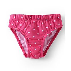 Babyhug 100% Cotton Single Jersey Knit Panties With Floral Print & Polka Dots Pack Of 3 - Pink White & Purple