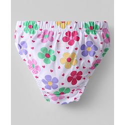 Babyhug 100% Cotton Single Jersey Knit Panties With Floral Print & Polka Dots Pack Of 3 - Pink White & Purple
