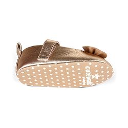 Cute Walk by Babyhug Velcro Closure Booties With Bow Applique - Golden