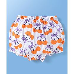 Babyhug 100% Cotton Fruits Printed Bloomers Pack Of 3 - Dark Pink Orange & Green