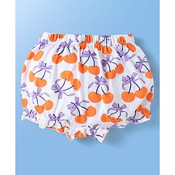 Babyhug 100% Cotton Fruits Printed Bloomers Pack Of 3 - Dark Pink Orange & Green