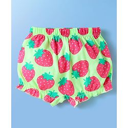 Babyhug 100% Cotton Fruits Printed Bloomers Pack Of 3 - Dark Pink Orange & Green