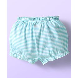 Babyhug 100% Cotton Bloomers With Stripes & Animal Prints Pack Of 3 - Dark Pink Yellow & Light Blue