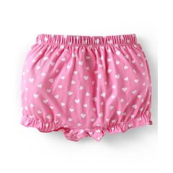 Babyhug 100% Cotton Single Jersey Knit Bloomers With Heart & Tropical Theme Print Pack Of 3 - Yellow Pink & Light Blue