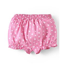 Babyhug 100% Cotton Single Jersey Knit Bloomers With Heart & Tropical Theme Print Pack Of 3 - Yellow Pink & Light Blue