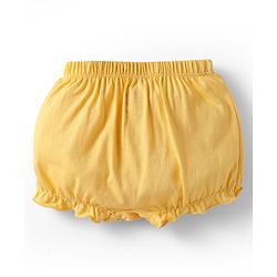Babyhug 100% Cotton Single Jersey Knit Bloomers With Heart & Tropical Theme Print Pack Of 3 - Yellow Pink & Light Blue
