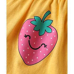 Babyhug 100% Cotton Single Jersey Knit Bloomers With Heart & Tropical Theme Print Pack Of 3 - Yellow Pink & Light Blue