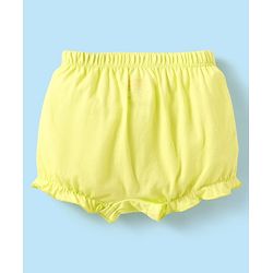 Babyhug 100% Cotton Single Jersey Knit Bloomers With Heart & Tropical Theme Print Pack Of 3 - Pink White & Lime Green