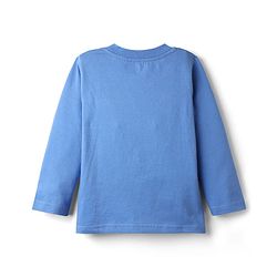 Babyhug Cotton Knit Full Sleeves Night Suit With Tiger & Basketball Print - Blue
