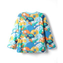 Babyhug Cotton Knit Full Sleeves Co-Ord Night Suit With Dino Print - Multicolor
