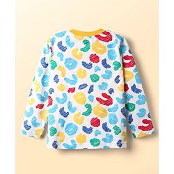 Babyhug Cotton Knit Full Sleeves Printed Co-Ord Night Suit - White