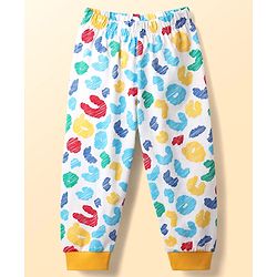 Babyhug Cotton Knit Full Sleeves Printed Co-Ord Night Suit - White