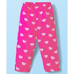 Babyhug Cotton Knit Full Sleeves Co-ords Night Suit With Tropical Theme & Heart Print Pack Of 2 - Pink & White