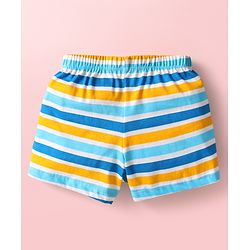 Babyhug 100% Cotton Above Knee Length Animal Printed & Striped Trunk Pack Of 3 - Blue Orange & Light Blue