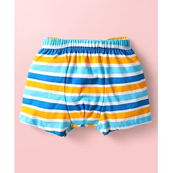 Babyhug 100% Cotton Above Knee Length Animal Printed & Striped Trunk Pack Of 3 - Blue Orange & Light Blue