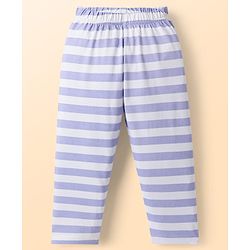 Babyhug Cotton Knit Full Sleeves Printed Co-Ord Night Suits Pack of 2 - White & Purple