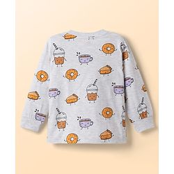 Babyhug Cotton Knit Full Sleeves Printed Co-Ord Night Suits Pack of 2 - White & Purple