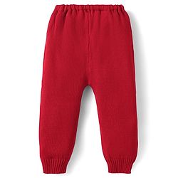 Babyhug Knitted Full Sleeves Solid Color Sweater Set with Cable Knit Design - Red