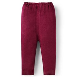 Babyhug Knitted Full Sleeves Sweater Set with Cable Knit Design - Wine