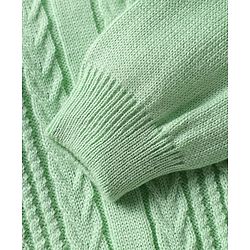 Babyhug Knitted Full Sleeves Sweater Set with Cable Knit Design - Wine