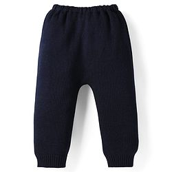 Babyhug Knit Full Sleeves Pullover Sweater Set With Floral Design - Red & Navy Blue