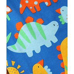 Babyhug Cotton Knit Full Sleeves Co-Ord Night Suit With Dino Print - Blue